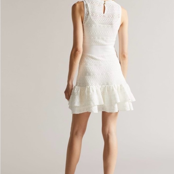 TED BAKER MALEKO LACE STITCH DRESS, WHITE,size:1,zero waste,GREAT FOR HOLIDAYS! - Picture 2 of 15